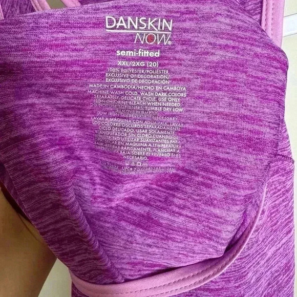 DANSKIN Purple Tank top Size XXL - Picture 3 of 3